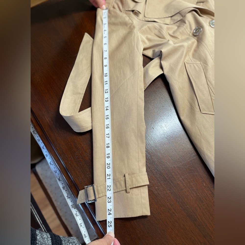 Express Tan Trench Coat with Notched Lapels - Picture 14 of 15